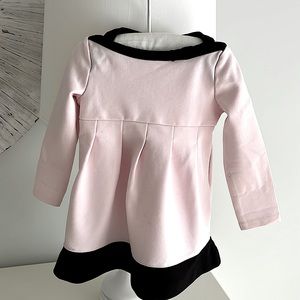 Kate Spade Baby Girl Dress Pink with Black Trim Long Sleeve 12 Months EUC